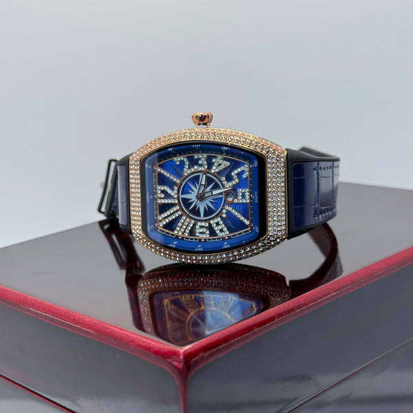 fm-blue-strap-with-golden-diamond-watch